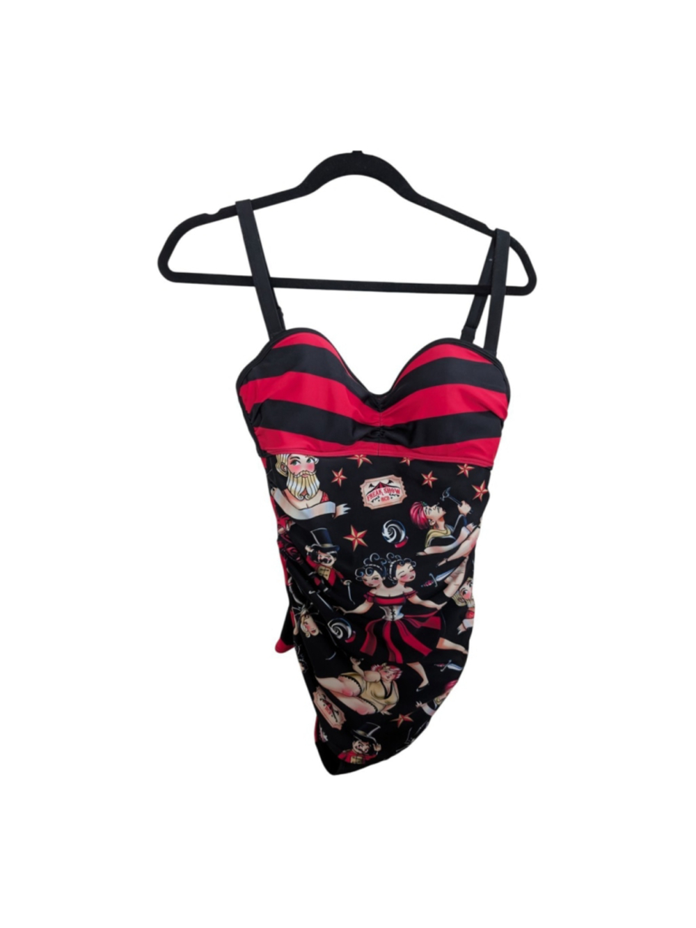 Hot Chocolate Design Freak Show One Piece Bathing Suit Medium Pin Up Retro Fun - Picture 4 of 11